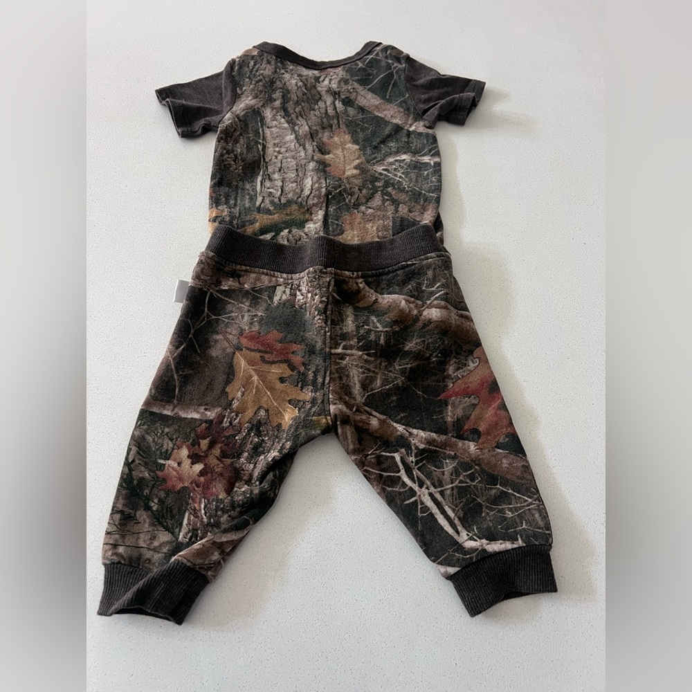 Bass Pro Outdoor Kids Camo Camouflage 2 Piece Set Size 9 Month - Picture 8 of 8